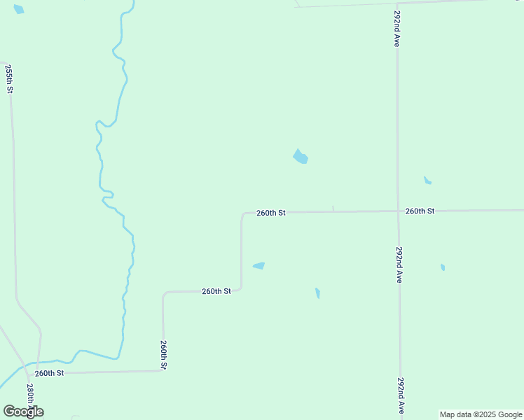 map of restaurants, bars, coffee shops, grocery stores, and more near 260th Street in Keota