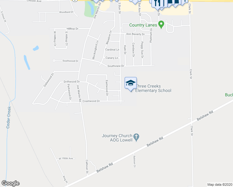 map of restaurants, bars, coffee shops, grocery stores, and more near 1680 Driftwood Drive in Lowell