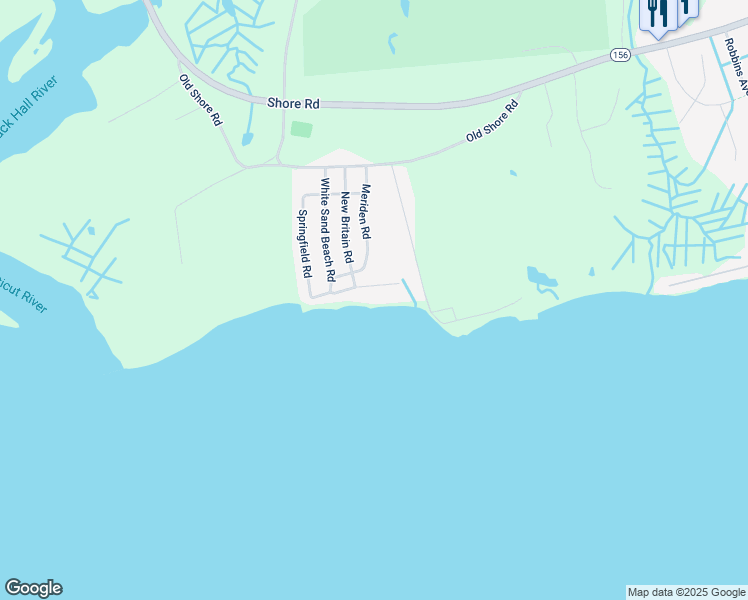 map of restaurants, bars, coffee shops, grocery stores, and more near 29 Seaside Lane in Old Lyme