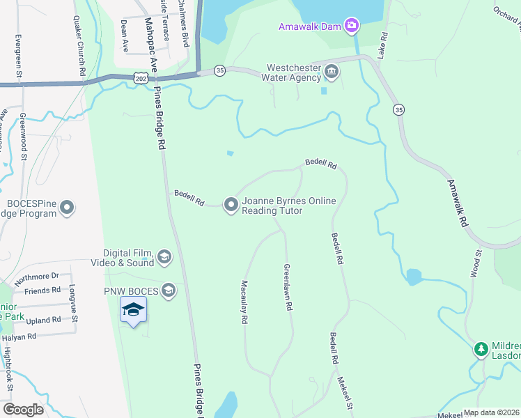 map of restaurants, bars, coffee shops, grocery stores, and more near 31 Greenlawn Road in Katonah