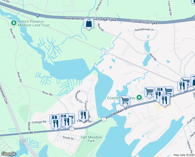 map of restaurants, bars, coffee shops, grocery stores, and more near 34 Canborne Way in Madison