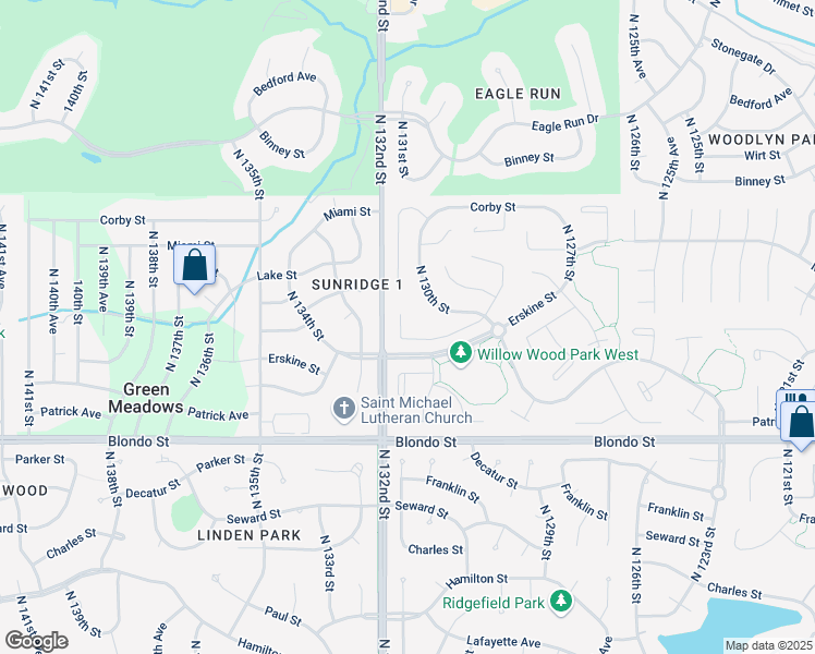map of restaurants, bars, coffee shops, grocery stores, and more near 2523 North 131st Circle in Omaha
