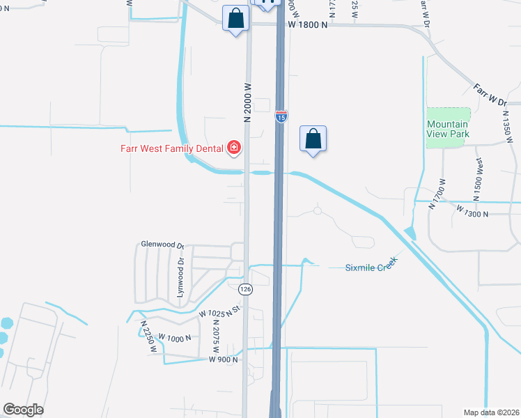 map of restaurants, bars, coffee shops, grocery stores, and more near 1280 North 2000 West in Farr West