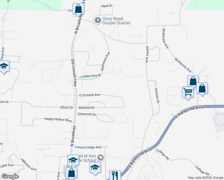 map of restaurants, bars, coffee shops, grocery stores, and more near 216 East Orchard Avenue in Council Bluffs