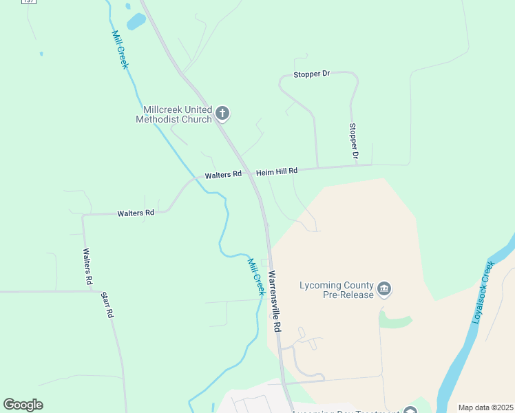 map of restaurants, bars, coffee shops, grocery stores, and more near 2271 Warrensville Road in Montoursville