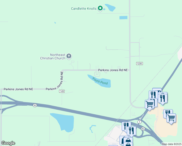 map of restaurants, bars, coffee shops, grocery stores, and more near 990 Perkins Jones Road Northeast in Warren