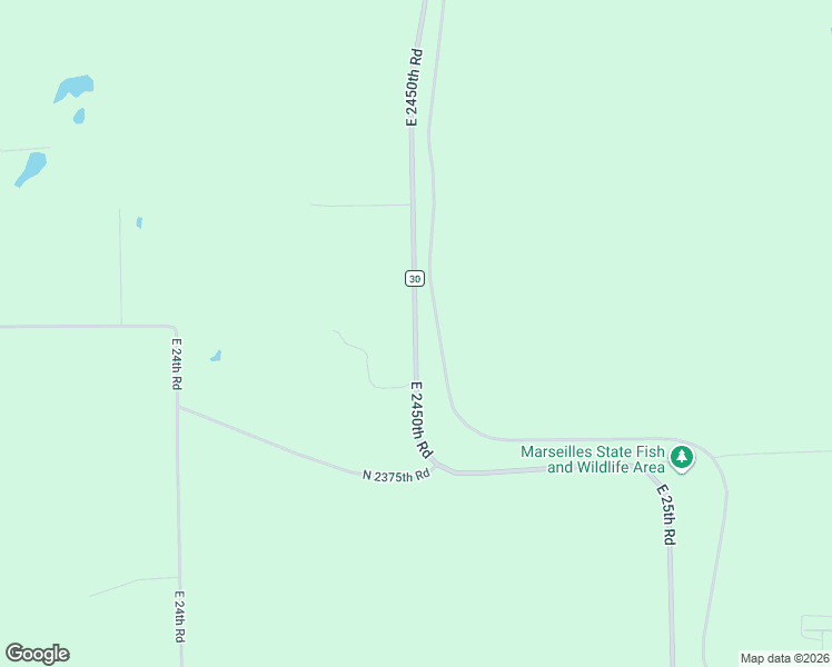 map of restaurants, bars, coffee shops, grocery stores, and more near 2384 East 2450th Road in Marseilles