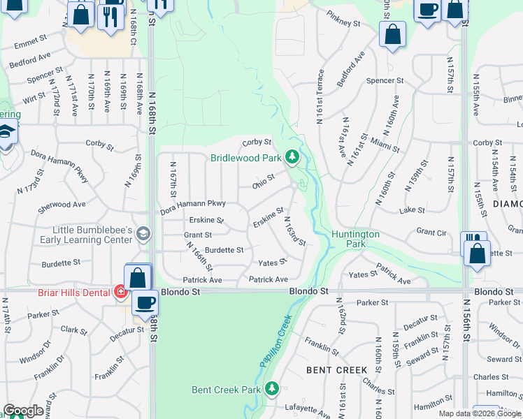 map of restaurants, bars, coffee shops, grocery stores, and more near 16426 Sherwood Avenue in Omaha
