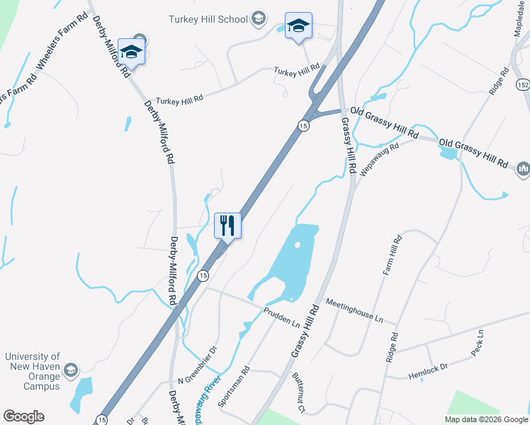 map of restaurants, bars, coffee shops, grocery stores, and more near 622 Arrowhead Drive in Orange