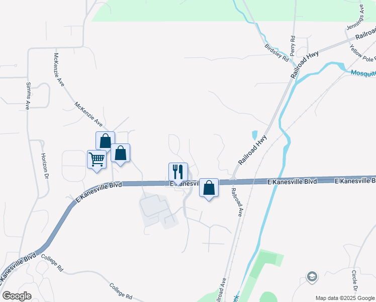 map of restaurants, bars, coffee shops, grocery stores, and more near 2704 East Kanesville Boulevard in Council Bluffs
