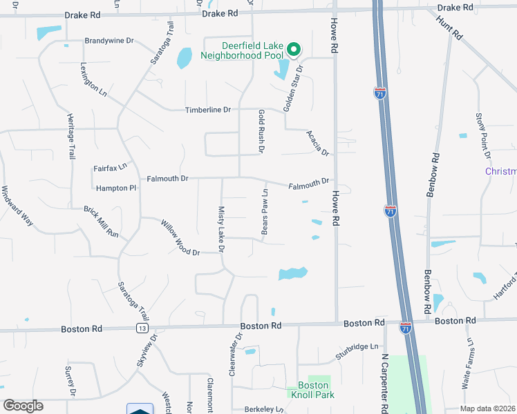map of restaurants, bars, coffee shops, grocery stores, and more near 19048 Bears Paw Lane in Strongsville