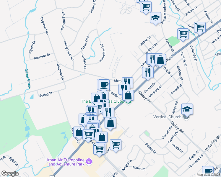 map of restaurants, bars, coffee shops, grocery stores, and more near 87 Dogwood Road in West Haven
