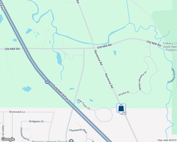 map of restaurants, bars, coffee shops, grocery stores, and more near 8227 Stow Road in Hudson