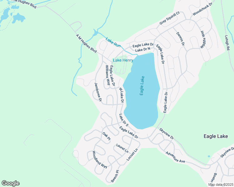 map of restaurants, bars, coffee shops, grocery stores, and more near Eagle Lake Drive in Eagle Lake