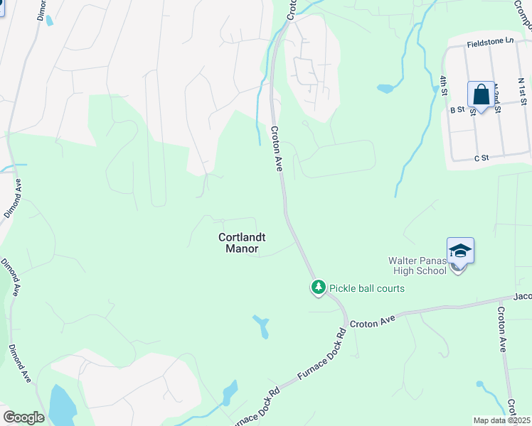 map of restaurants, bars, coffee shops, grocery stores, and more near 12 Chiusa Lane in Cortlandt