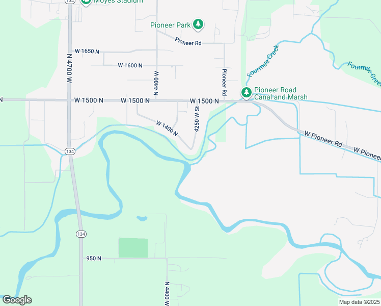 map of restaurants, bars, coffee shops, grocery stores, and more near 4251 West 1400 North in Ogden