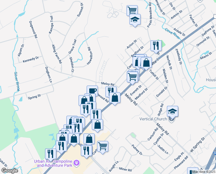map of restaurants, bars, coffee shops, grocery stores, and more near 260 Dalton Street in West Haven