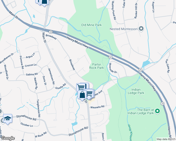 map of restaurants, bars, coffee shops, grocery stores, and more near 9 Providence Drive in Trumbull
