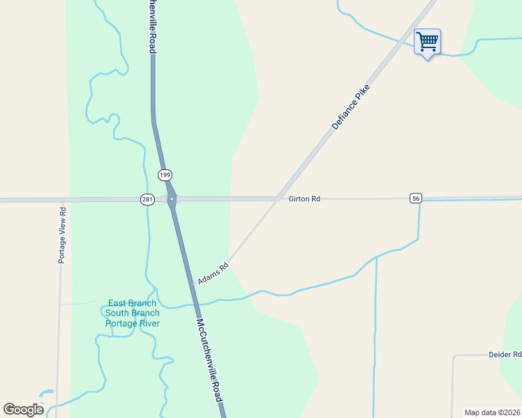 map of restaurants, bars, coffee shops, grocery stores, and more near 8977 Adams Road in Wayne