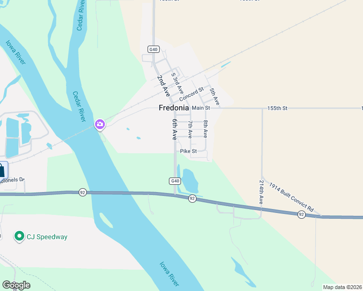 map of restaurants, bars, coffee shops, grocery stores, and more near 1311 6th Avenue in Columbus Junction