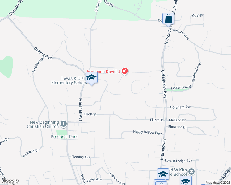 map of restaurants, bars, coffee shops, grocery stores, and more near 39 Crestwood Drive in Council Bluffs