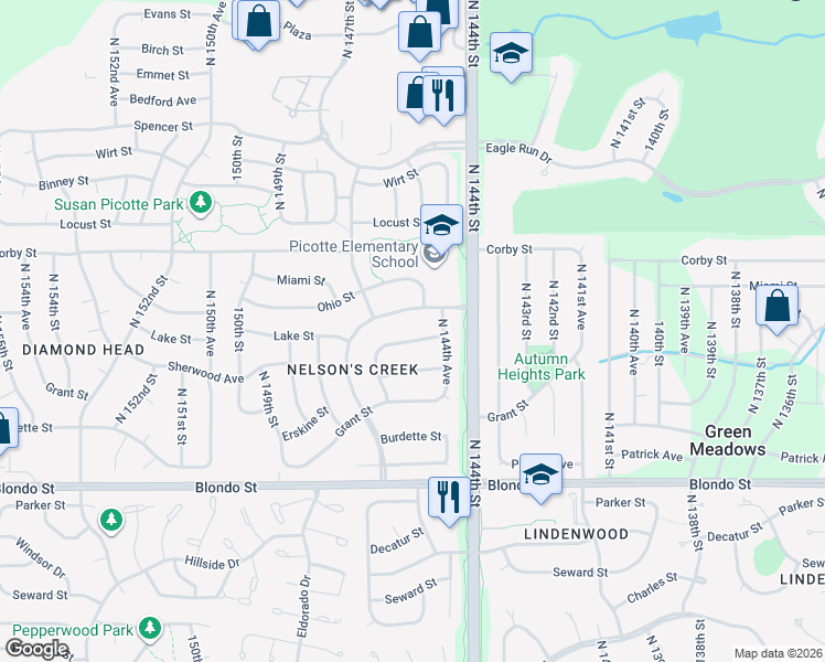 map of restaurants, bars, coffee shops, grocery stores, and more near 14467 Sherwood Avenue in Omaha