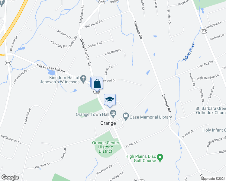 map of restaurants, bars, coffee shops, grocery stores, and more near in Orange
