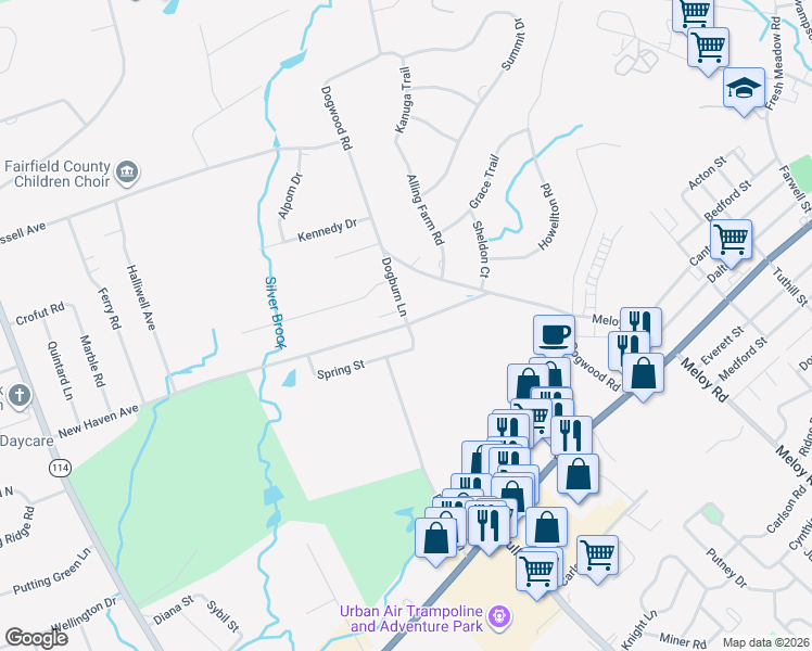 map of restaurants, bars, coffee shops, grocery stores, and more near 151 New Haven Avenue in Orange