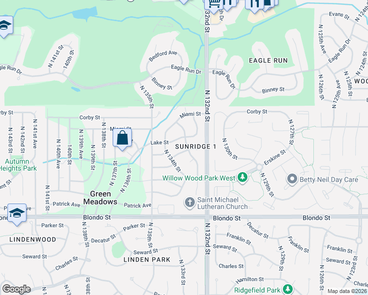 map of restaurants, bars, coffee shops, grocery stores, and more near 13310 Sherwood Circle in Omaha
