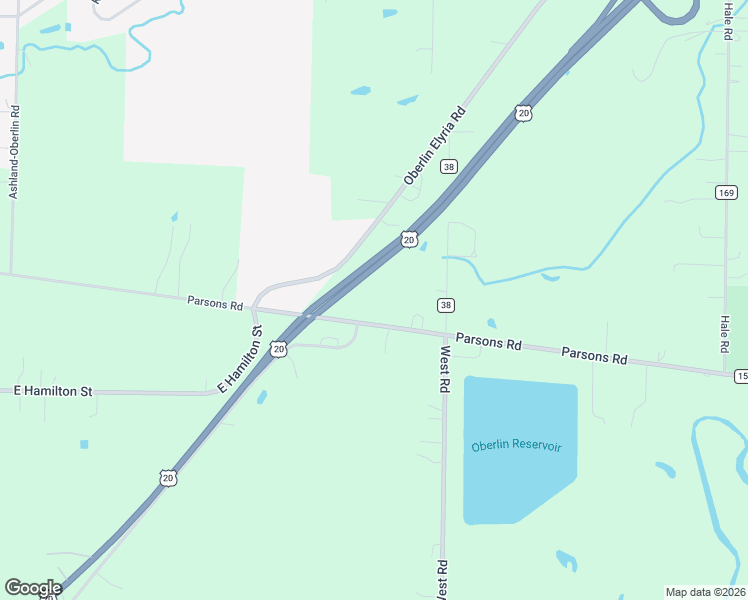 map of restaurants, bars, coffee shops, grocery stores, and more near 44180 Parsons Rd in Oberlin