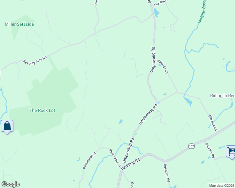 map of restaurants, bars, coffee shops, grocery stores, and more near 67 Umpawaug Road in Redding