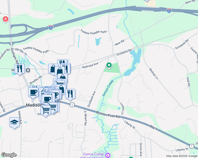 map of restaurants, bars, coffee shops, grocery stores, and more near 59 Scotland Avenue in Madison