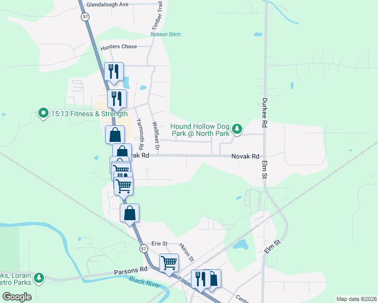 map of restaurants, bars, coffee shops, grocery stores, and more near 1040 Plymouth Drive in Grafton
