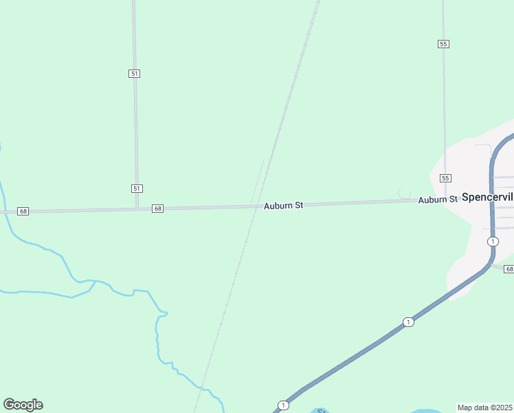 map of restaurants, bars, coffee shops, grocery stores, and more near 5512 County Road 68 in Spencerville