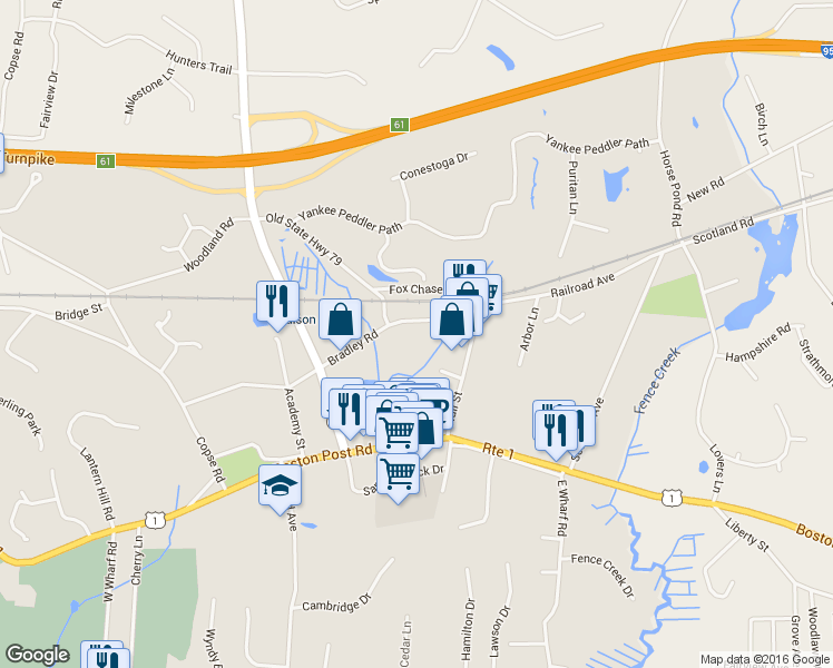map of restaurants, bars, coffee shops, grocery stores, and more near 110 Bradley Road in Madison