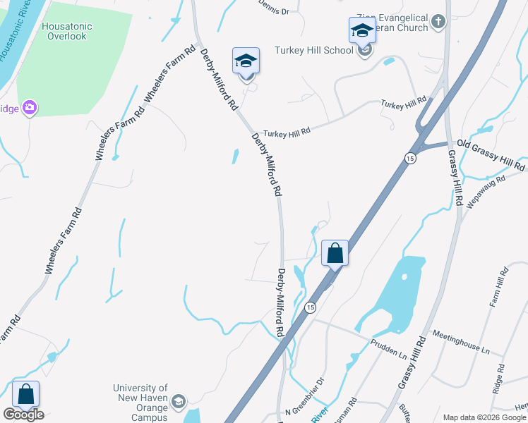 map of restaurants, bars, coffee shops, grocery stores, and more near 634 Derby-Milford Road in Orange