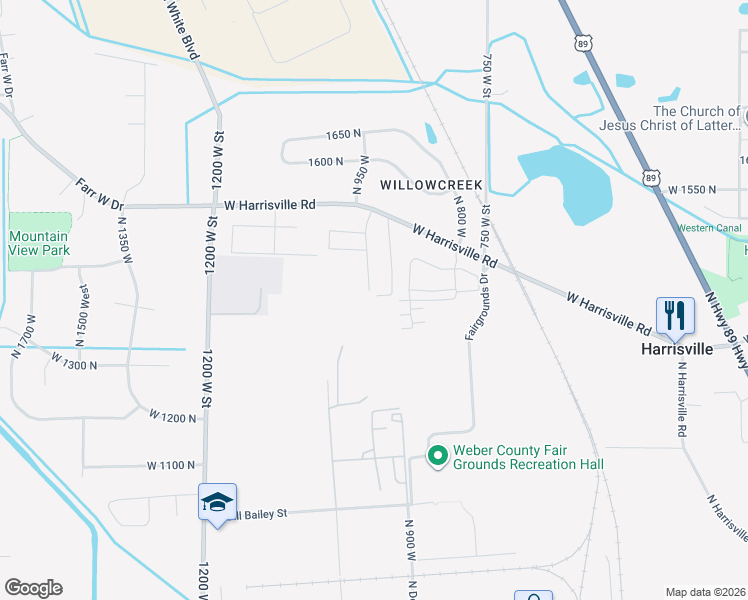 map of restaurants, bars, coffee shops, grocery stores, and more near 1297 925 West in Ogden