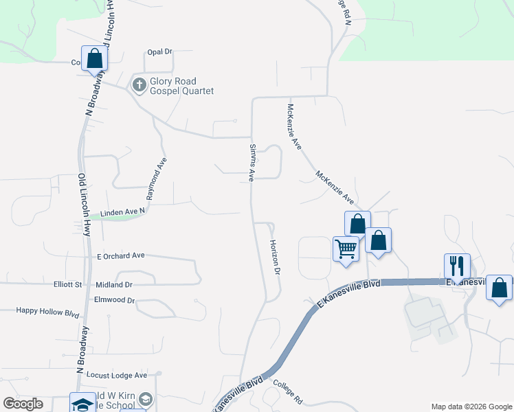 map of restaurants, bars, coffee shops, grocery stores, and more near 735 Simms Avenue in Council Bluffs