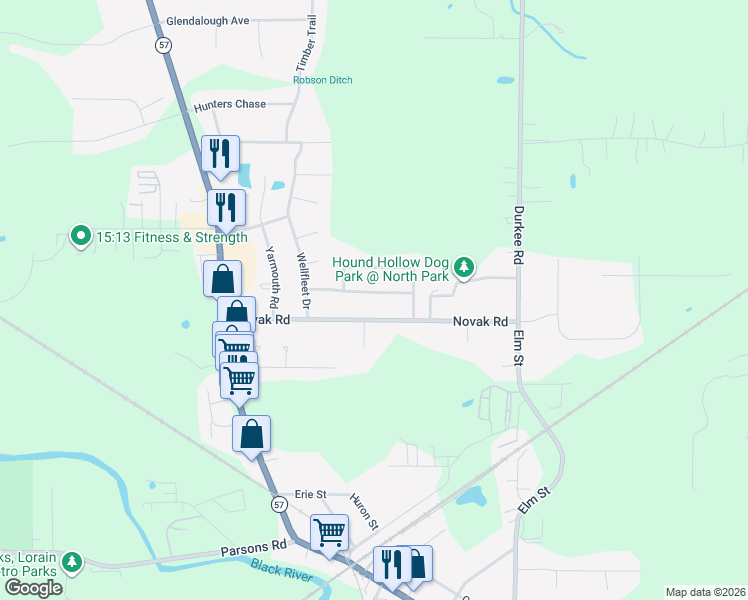 map of restaurants, bars, coffee shops, grocery stores, and more near 1040 Plymouth Drive in Grafton