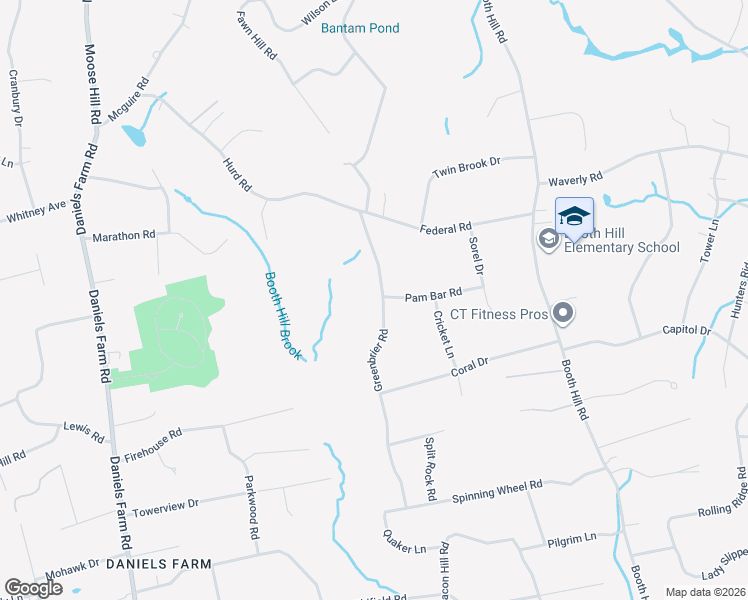 map of restaurants, bars, coffee shops, grocery stores, and more near 103 Greenbrier Road in Trumbull
