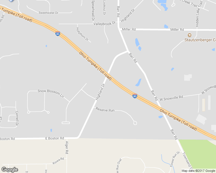 map of restaurants, bars, coffee shops, grocery stores, and more near 10207 Highland Drive in Brecksville