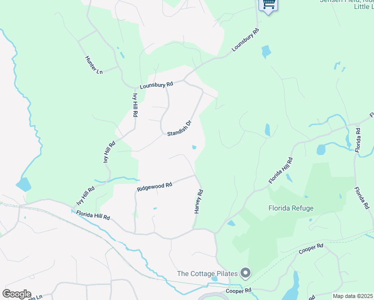 map of restaurants, bars, coffee shops, grocery stores, and more near 80 Harvey Road in Ridgefield