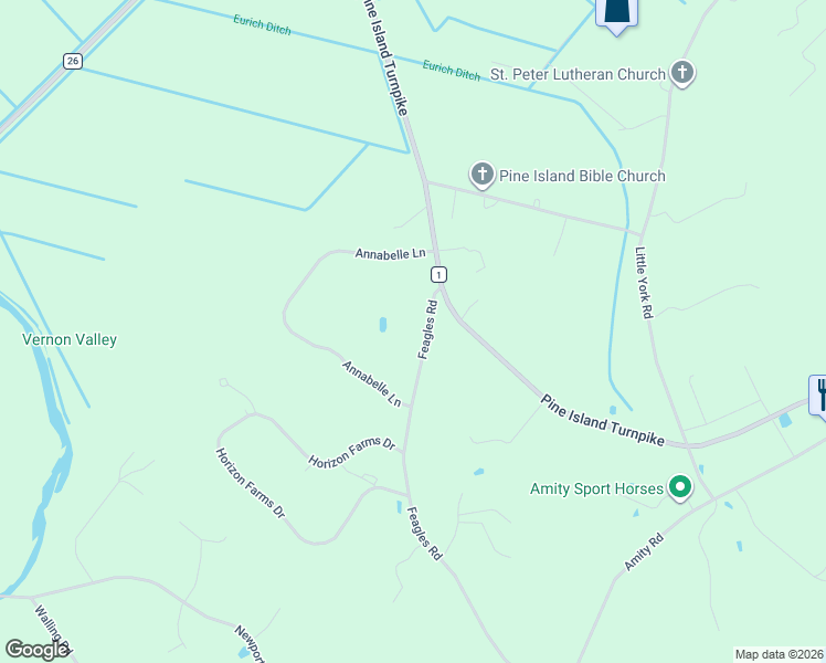 map of restaurants, bars, coffee shops, grocery stores, and more near 12 Feagles Road in Warwick