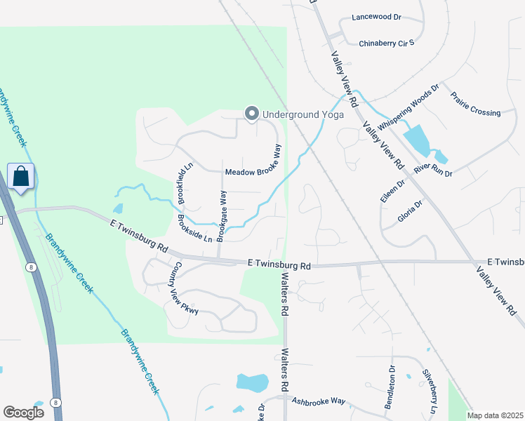 map of restaurants, bars, coffee shops, grocery stores, and more near 695 Brookside Ln in Northfield