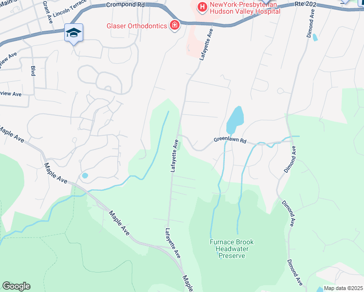 map of restaurants, bars, coffee shops, grocery stores, and more near 250 Lafayette Avenue in Cortlandt