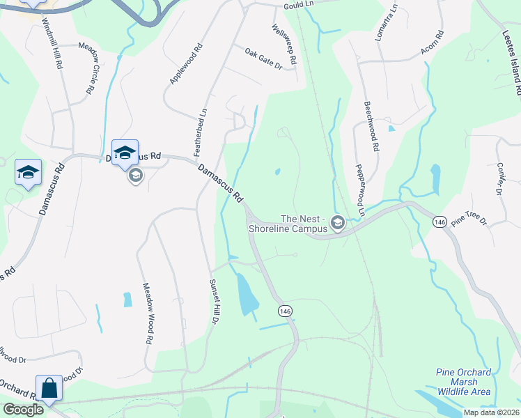 map of restaurants, bars, coffee shops, grocery stores, and more near 4 Stony Creek Road in Branford