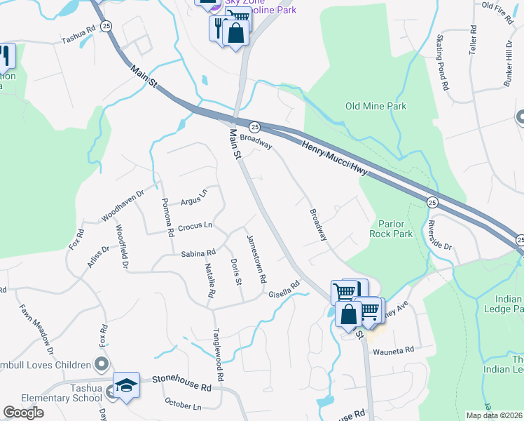 map of restaurants, bars, coffee shops, grocery stores, and more near 6716 Main Street in Trumbull