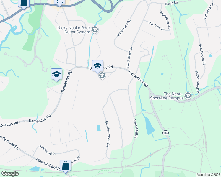 map of restaurants, bars, coffee shops, grocery stores, and more near 15 Sunset Hill Drive in Branford
