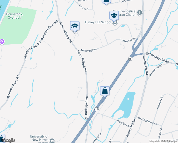 map of restaurants, bars, coffee shops, grocery stores, and more near 634 Derby-Milford Road in Orange