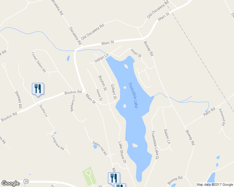 map of restaurants, bars, coffee shops, grocery stores, and more near 14 Gilbert Street in South Salem